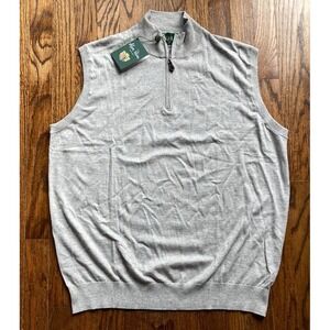 NWT Alan Paine Sweater Vest Mens Size XL Cransford 1/2 Zip Cotton Cashmere Silk